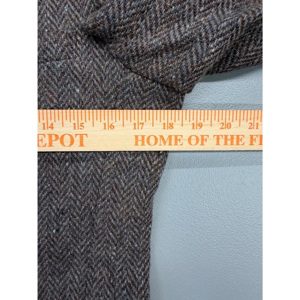 Vintage Levis Menswear Brown Herringbone Tweed Wool Blazer Made in USA Mens 42